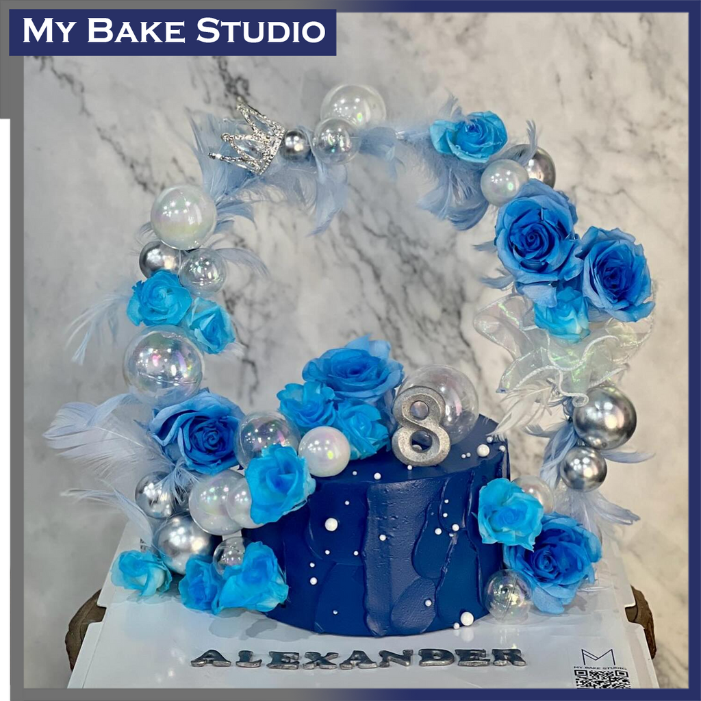 Blue Diva Rose Arch Cake