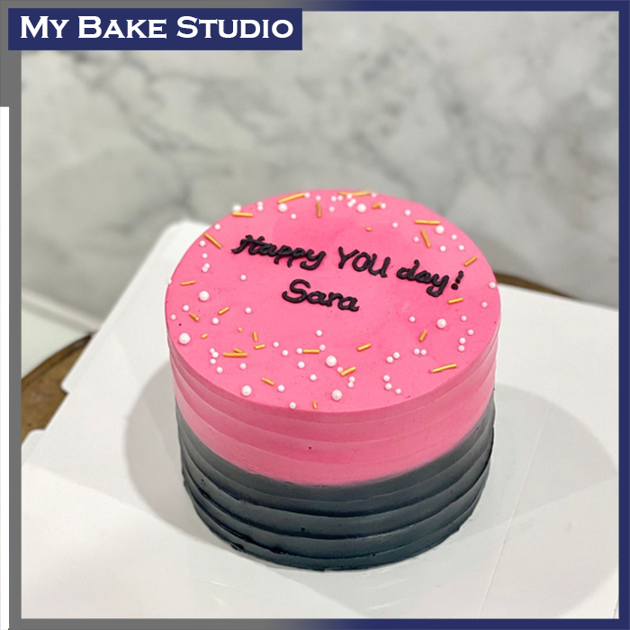 Pink Black Cake - My Bake Studio