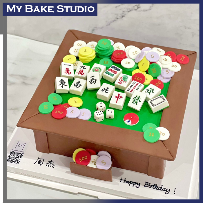 Mahjong Table Cake