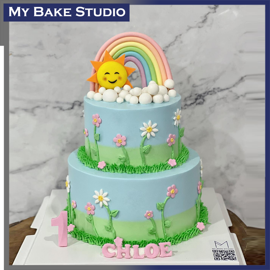 Sunshine Over the Rainbow Cake