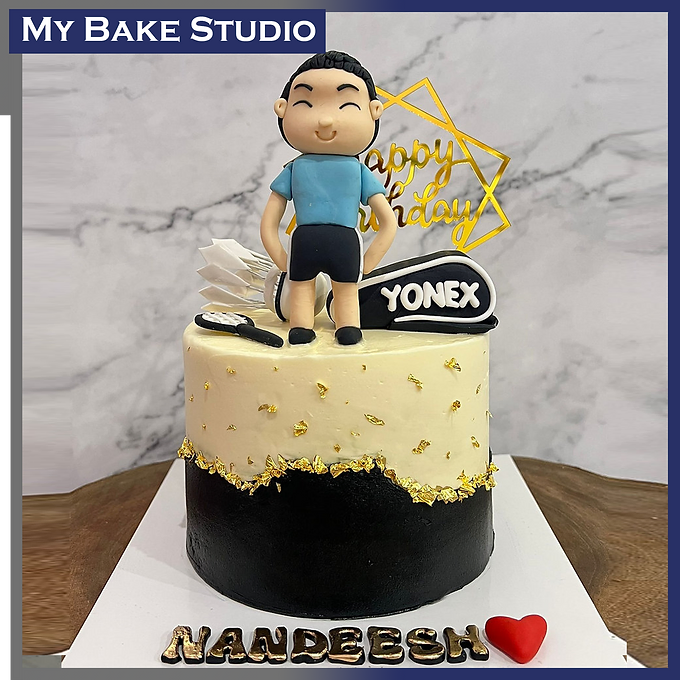 Sports badminton theme birthday Cake - Sports inspired cake Singapore -  River Ash Bakery